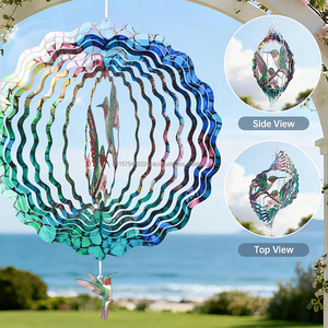 3D Bird Wind Spinner 12in Stainless Steel Wind Sculpture for Yard Patio Outdoor Hanging Garden <b>Spring</b> <b>Decoration</b> Women Mom Gift - Product Image 3