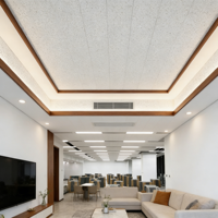 Panneau acoustique en laine de roche insonorisant moderne, ignifuge, pour plafond suspendu d'hôtel et de salle de conférence, tuile de plafond suspendu 2x2