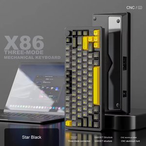 <span class=keywords><strong>Clavier</strong></span> mécanique sans fil en aluminium RGB Cmany X86 avec bouton rotatif, <span class=keywords><strong>clavier</strong></span> RGB interchangeable à chaud pour le jeu - Product Image 6