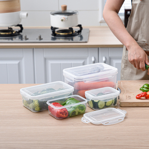 Trong suốt Stackable tươi giữ hộp nhựa thực phẩm hình chữ nhật lưu trữ <span class=keywords><strong>container</strong></span> với nắp - Product Image 5