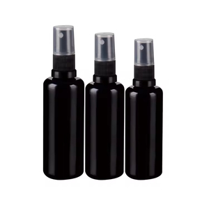 Bouteilles en verre cosmétique violet foncé anti-odeur de 510, 15, 20, 30, 50, 60, 100 ml vides pour huiles essentielles avec compte-gouttes et pulvérisateur à pompe - Product Image 2