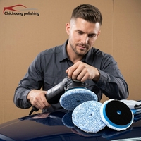 Outils de polissage de voiture ronds en microfibre 3 étapes de haute qualité, tampons de lustrage personnalisables avec support OEM pour l'entretien de la carrosserie automobile