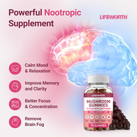 Supplément Nootropique de marque privée de bonbons aux champignons de l'Himalaya adaptés aux adultes de Lifeworth GMP OEM vente en gros
