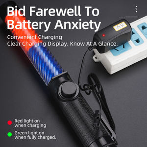 安全警告用ポータブル交通信号バトン防水LEDフラッシュセキュリティライトレッドスティック - Product Image 5