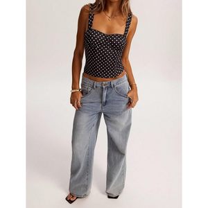 Haut Corset Y2K Personnalisé à Pois pour Femme, Bustier Sans Manches, Crop Top Moulant, Tenue de Soirée, Taille Cintrée, Tissu Tissé - Product Image 3