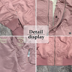 Blouson aviateur en cuir PU de haute qualité pour homme avec broderie et doublure matelassée, veste d'hiver personnalisée, coupe-vent - Product Image 2
