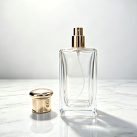 Flacon pulvérisateur de parfum en verre transparent carré de 100 ml, rechargeable, à fond épais, atomiseur de parfum, vente en gros