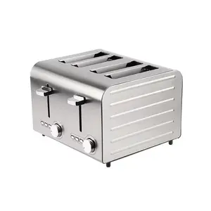 Stainless Steel Toaster Household 2 Pieces Commercial Hotel Restaurant Toaster 4 Pieces Breakfast Heated Sandwich Toast