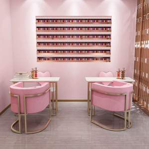 ชุดโต๊ะทำเล็บหรูหราใหม่ปี 2026 โต๊ะยาวโลหะ โต๊ะเครื่องแป้งหินอ่อน ชุดเฟอร์นิเจอร์ทำเล็บ โต๊ะทำเล็บ - Product Image 2