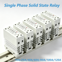 Relais à semi-conducteurs SSR mince monophasé à montage sur rail DIN avec dissipateur thermique 10A 25A 40A 50A 60A 80A Relais industriel