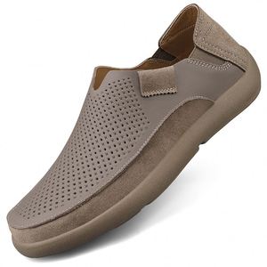 Mocassins de conduite vintage en cuir pleine fleur pour homme – Chaussures plates rétro en cuir pour homme - Product Image 5