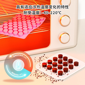 Miniature 55 Cavity Cylindrical <b>Silicone</b> Chocolate Mold Pink For Cake Bread DIY <b>Baking</b> Tools - Product Image 4