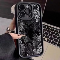 Coque de Téléphone Luxe à Motif Feuillage Sakura pour iPhone 17 16 15 14 13 12 11 X XR Xs SE2 SE 8 7 Plus Pro Max Mini en Silicone