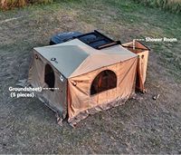 Tente latérale pour véhicule tout-terrain SUV, montée sur voiture, avec toit ouvrant en forme d'éventail à 270 degrés, connectée à l'arrière, pour camping en plein air, super grande protection solaire