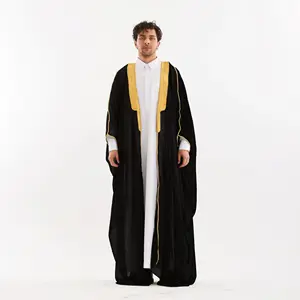 Jubba islamique omani satin pas cher dubai thobe à capuche conceptions anti-rides tissu arabe arabe kurta pour hommes