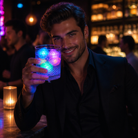 Glaçons LED Lumineux Multicolores pour Bar, Vaisselle Lumineuse Clignotante pour Boissons, Idéal pour Boîtes de Nuit, Raves, Cocktails, Faveurs de Fête, Vente en Gros OEM
