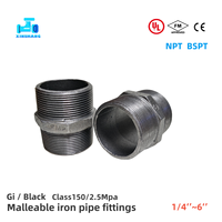 Raccords de tuyauterie filetés mâles et femelles en fonte malléable, bouchon de protection noir robuste, raccord hexagonal, manchon, classe 150, 1/4''~6'', BSPT NPT pour WOG