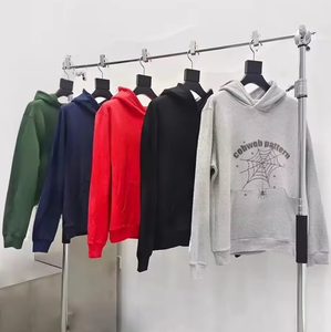 Felpa con Cappuccio da Uomo di Alta Qualità, Stile Streetwear con Motivo a Rete, 100% Cotone, Felpa <span class=keywords><strong>Y2K</strong></span> con Stampa in Rilievo, 450gsm, Pullover con Cappuccio 555 1.1 - Product Image 4