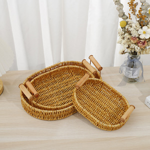 Vendita calda di nuovi cesti per la conservazione della frutta intrecciati a mano soggiorno all'aperto adatto con telaio e maniglie in ferro - Product Image 4