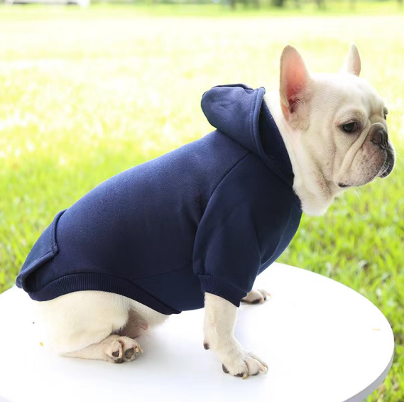 Casual Sporty Style Warm Puppy Dog Cloth Thickened Soft Solid Color Pet Hoodies
