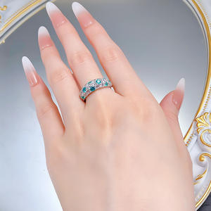 Bague demi-cercle en argent sterling 925 <span class=keywords><strong>vert</strong></span> elfe avec sertissage pavé de diamants pour femme - Product Image 5