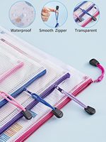 Bolsa de Archivo de Plástico Transparente Personalizada A4 A5 B5, Carpeta Organizadora Colorida, Bolsa de Documentos de PVC, Bolsas de Malla con Cremallera Impermeable