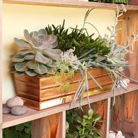 Vintage vas bunga besi Pot tanaman ember panjang persegi panjang logam Pot bunga untuk dalam ruangan & luar ruangan dekorasi rumah dekorasi taman