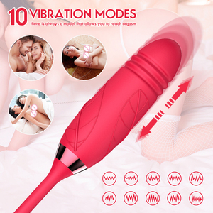 Vibromasseur 2-en-1 <span class=keywords><strong>Noir</strong></span> Violet Rose Rouge Langue Rose Jouets sexy pour femmes Téton clitoridien Sucer Adulte Sex Rose Vibromasseur Rose - Product Image 3