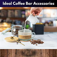 Tasses à café en verre ambré vintage de 14oz ensemble de tasses à thé en relief transparent avec couvercles et cuillères en bambou accessoires de bar mignons