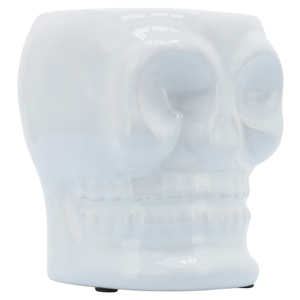 Vaso in ceramica a forma di teschio bianco, vaso decorativo per fiori, per soggiorno, camera da letto, ufficio, decorazioni per la casa, stile contemporaneo - Product Image 3