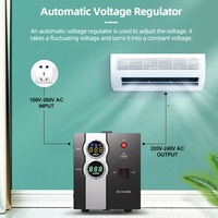 Régulateur de tension d'alimentation électrique intelligent monophasé 500VA 1kVA Affichage LCD automatique AVR 220V AC Stabilisateur