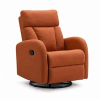 Fauteuil inclinable pivotant en similicuir avec réglage manuel, fauteuil d'appoint moderne avec base ronde pour salon et home cinéma