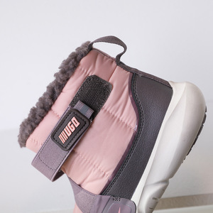 Stivali da neve per bambini peluche caldo bambino inverno giallo rosa stivali neri scarpe da ragazza pelliccia calda impermeabile antiscivolo stivaletti per ragazzi - Product Image 4