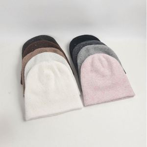 Gorro de Lana de Dos Capas con Lentejuelas Brillantes, Moda Otoño Invierno 2024, para Mujer, Cálido y Elegante - Product Image 1