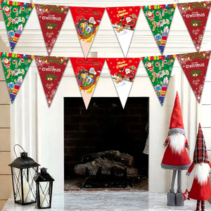 Christmas Themed Pennants Triangle Party <b>Banners</b> Durable Paper Decorations For Holiday Celebration - Product Image 3