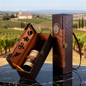 Bán buôn tùy chỉnh mảnh duy nhất giá rẻ cá nhân da số lượng lớn rượu vang bằng gỗ hộp quà tặng hình chữ nhật hình dạng handmade tính năng - Product Image 3