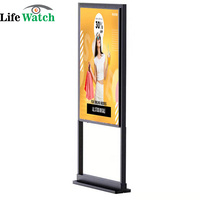 Écran publicitaire LCD double face haute luminosité de 49 pouces pour vitrine de magasin, à poser au sol