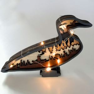 Adornos de pato de madera creativos de varias capas al por mayor para decoración de escritorio en el hogar, Dropshipping - Product Image 4