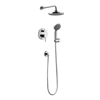 Accessoires de salle de bain Mélangeur de douche haute pression en plastique ABS chromé Douche à main + tuyau + support Ensemble de douche en acier inoxydable