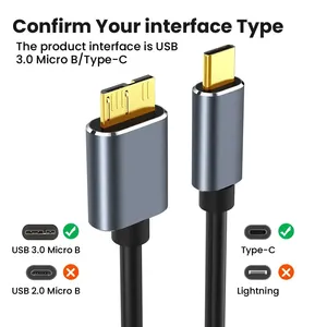 Super Fast 5Gbps <span class=keywords><strong>USB</strong></span> C <span class=keywords><strong>Micro</strong></span> <span class=keywords><strong>B</strong></span> 3,0 Cable Nylon PVC Tipo C Macho <span class=keywords><strong>Micro</strong></span> <span class=keywords><strong>B</strong></span> Macho Extensión para MacBook Laptop Teléfono Transferencia de datos - Product Image 6