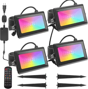 13 modalità di scena telecomando regolabile cambia colore luce paesaggistica 32W 1600lm proiettore LED RGB multicolore a bassa tensione