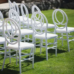 كراسي بيضاء قابلة للتكديس عالية الجودة للمناسبات PP Tiffany كراسي لحفلات الزفاف والولائم والفنادق