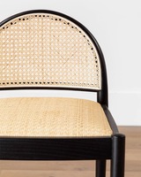 Tabouret de bar vintage en rotin tressé avec structure en chêne massif, chaise haute de salle à manger, pour îlot de cuisine, bar à domicile, mobilier d'hôtel