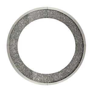 Vente en gros moderne grand rond <span class=keywords><strong>d</strong></span>écoration de la maison cercle scintillant <span class=keywords><strong>cristal</strong></span> écraser argent diamant miroir miroir espejo spiegel - Product Image 6