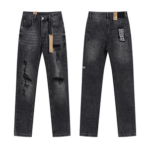 Commerce transfrontalier Europe-Amérique, vente en gros, nouvelle collection printemps/été, jeans stretch slim fit pour couples, style unisexe - Product Image 3