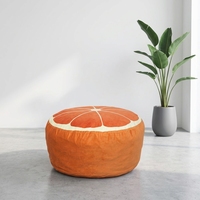 Fauteuil pouf design orange confortable avec housse amovible et lavable pour salon, chambre et balcon