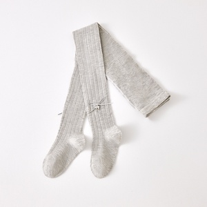 Leggings Bébé Fille en Coton Respirant <span class=keywords><strong>Blanc</strong></span> avec Chaussettes Anti-Moustiques, Collants Fins Printemps-Été à Motif Uni - Product Image 5