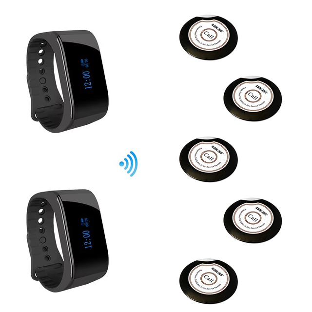 Vibrating Bracelet Waterproof Watch Receiver Wireless Restaurant Telephone Waiter Wireless Calling Bell Restaurant Serv