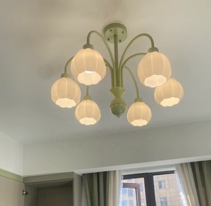 <span class=keywords><strong>Lustre</strong></span> pendentif en forme de fleur de <span class=keywords><strong>tulipe</strong></span> créative française pour chambre à coucher - Product Image 2