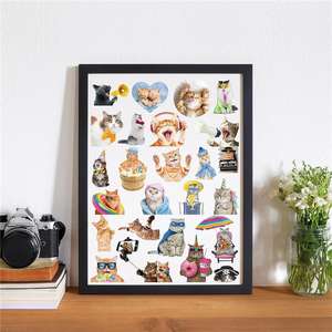 Pegatinas de Transferencia UV Personalizadas Ecológicas con Diseño de Gato de Dibujos Animados para Envolturas de Vasos de 16 oz, Resistentes al Agua para Botellas y Tazas - Product Image 6